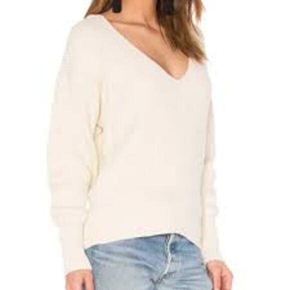 FREE PEOPLE Allure Pullover Ribbed Knit Oversized Sweater Ivory Large
